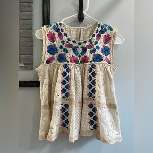 Floral Embroidered Sleeveless Top